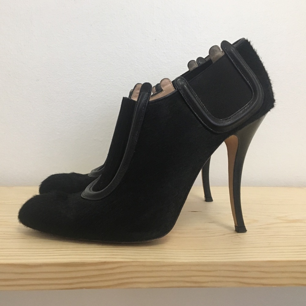 Manolo Blahnik hair on hide pumps